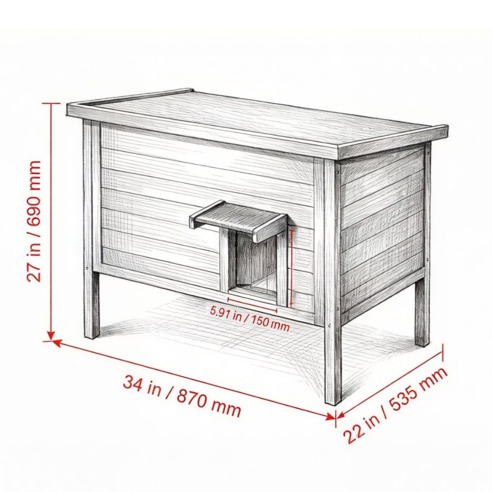 everyday Outdoor Cat House with water-ready Asphalt Roof