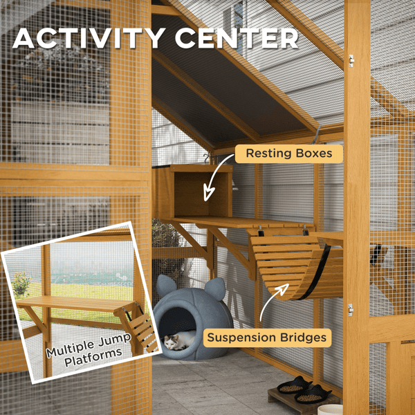Spacious Outdoor Cat House with Condos and Platforms