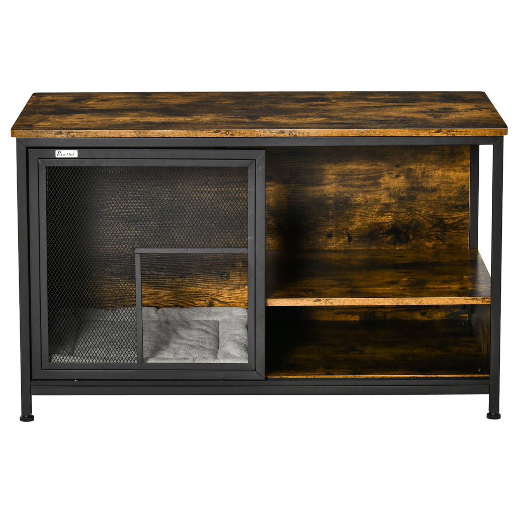 Stylish Cat Kennel End Table: Cozy Hideaway with Storage & Ventilation