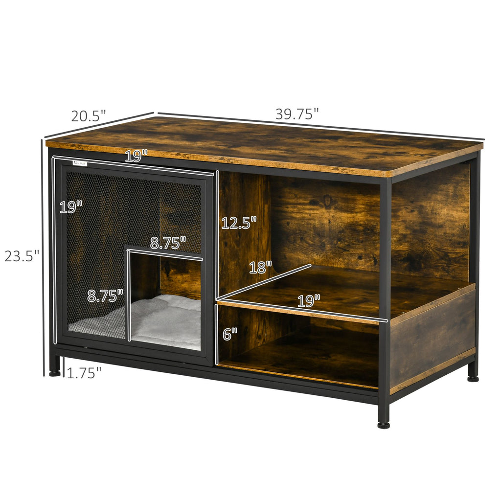 Stylish Cat Kennel End Table: Cozy Hideaway with Storage & Ventilation