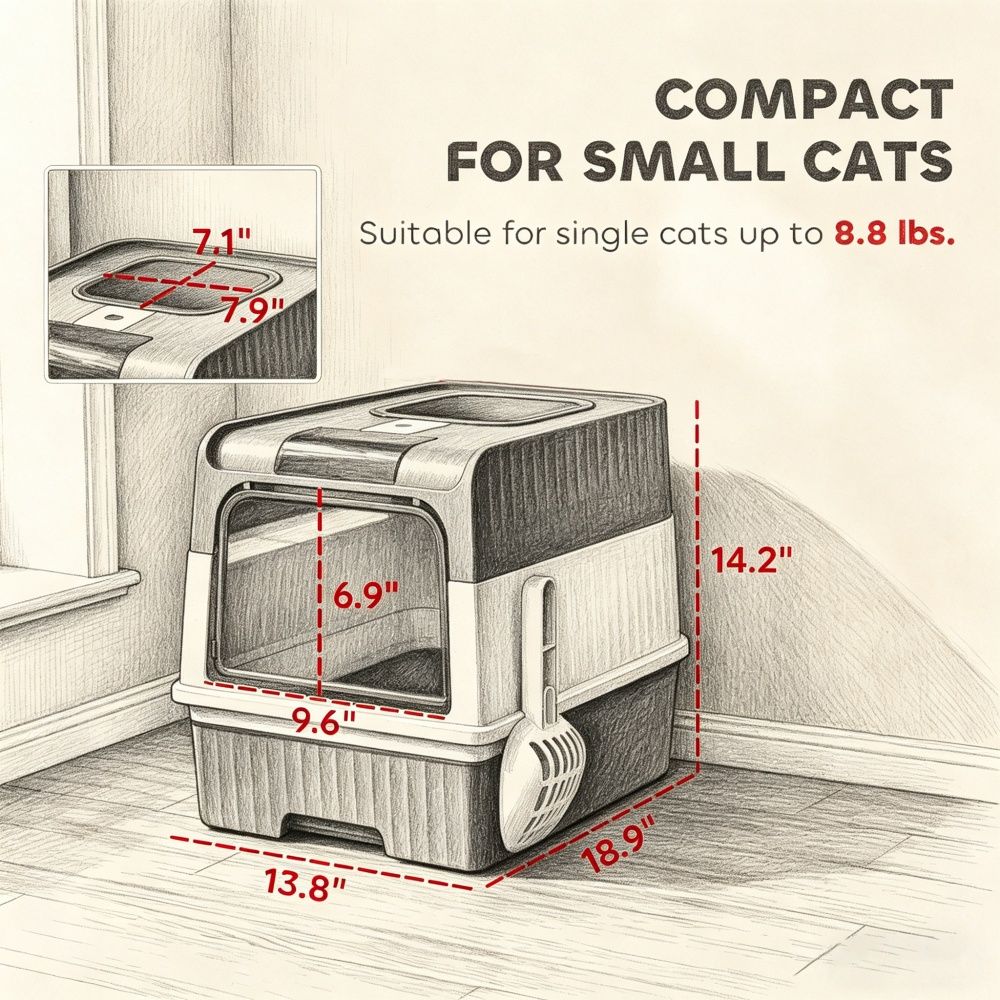 Cat Litter Box 18.9 Inches