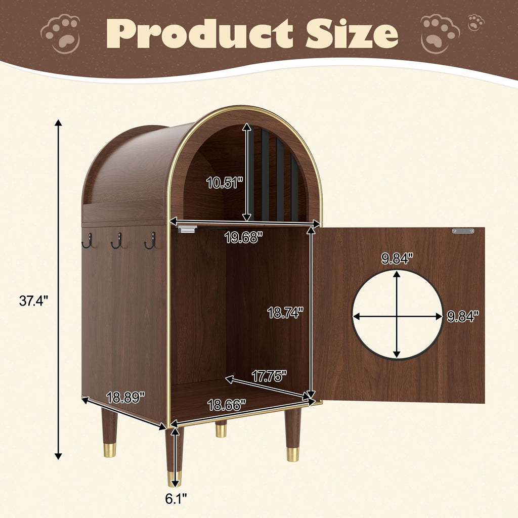 Modern Arched Cat Litter Box Enclosure with 2-Tier Cozy Haven