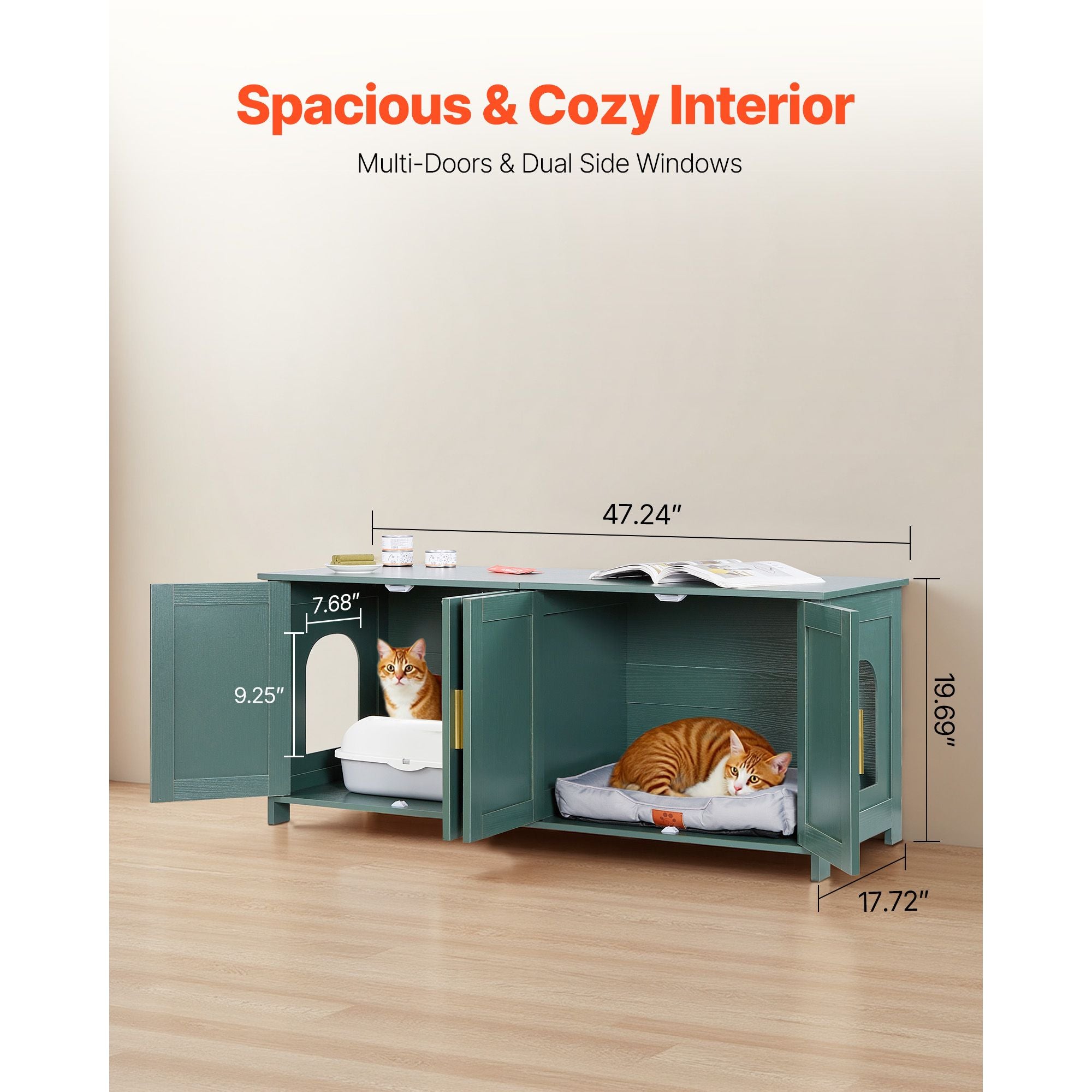 Hidden Litter Box Cabinet for Multi-Cat Households