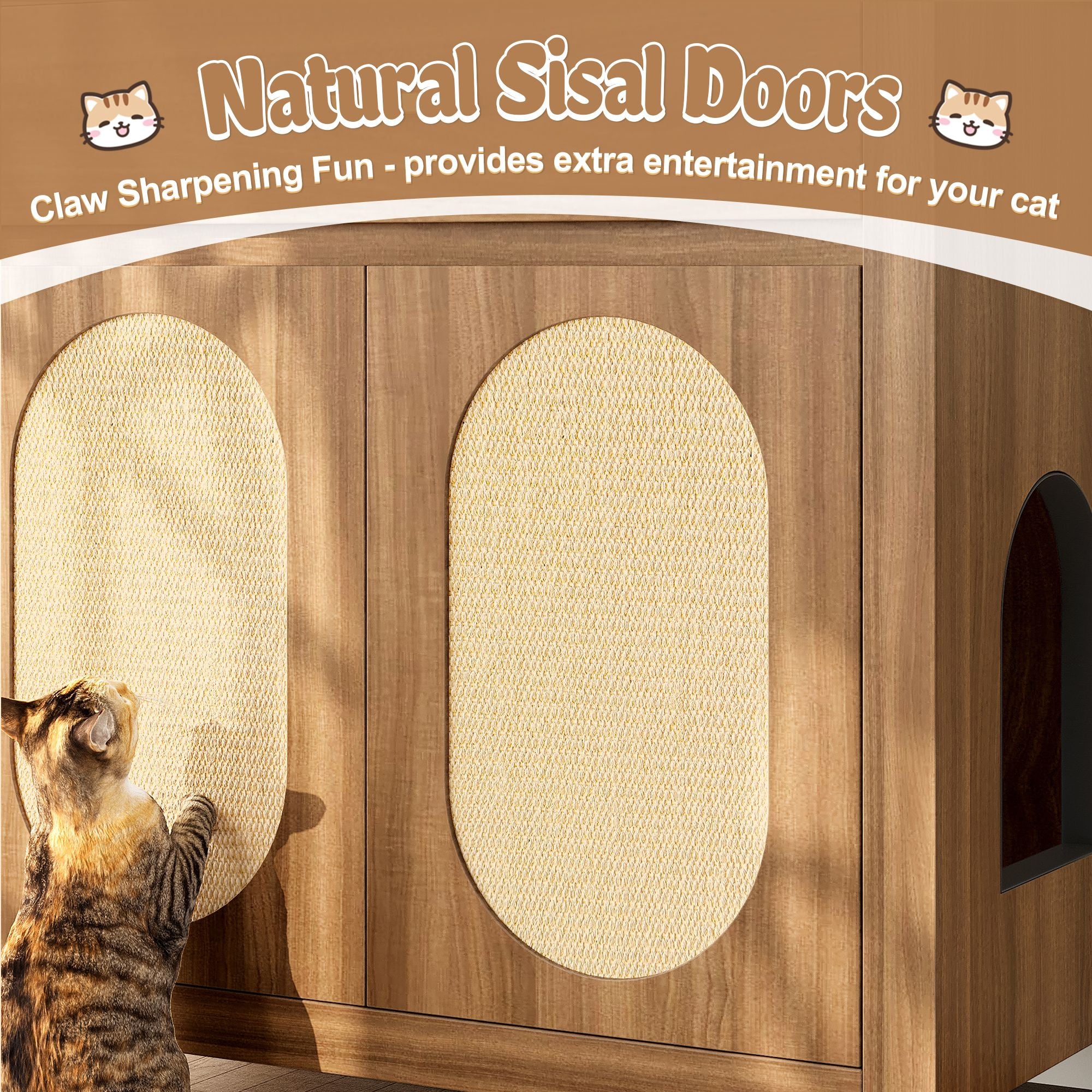 Multi-Purpose Cat Litter Box Enclosure with Hidden Storage