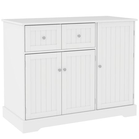 Cat Litter Box Enclosure with Drawers, Storage, Anti-tip Kit, 39" x 18" x 31.5", White