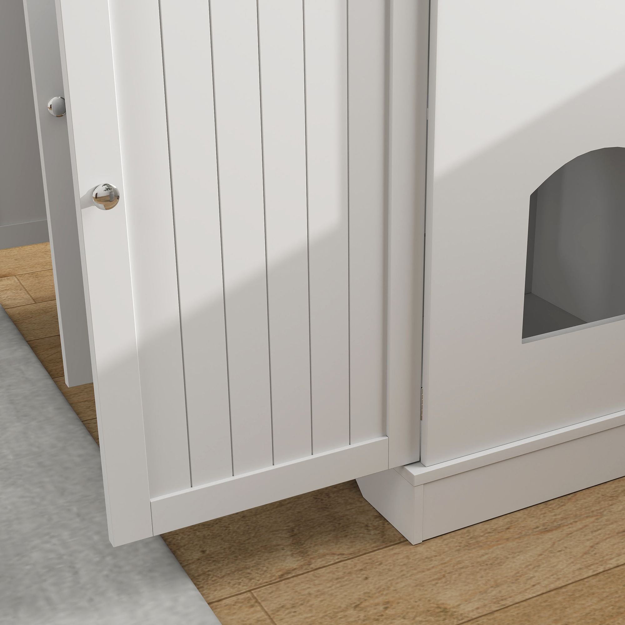 Cat Litter Box Enclosure with Drawers, Storage, Anti-tip Kit, 39" x 18" x 31.5", White