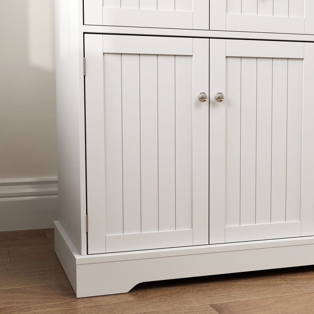 Cat Litter Box Enclosure with Drawers, Storage, Anti-tip Kit, 39" x 18" x 31.5", White