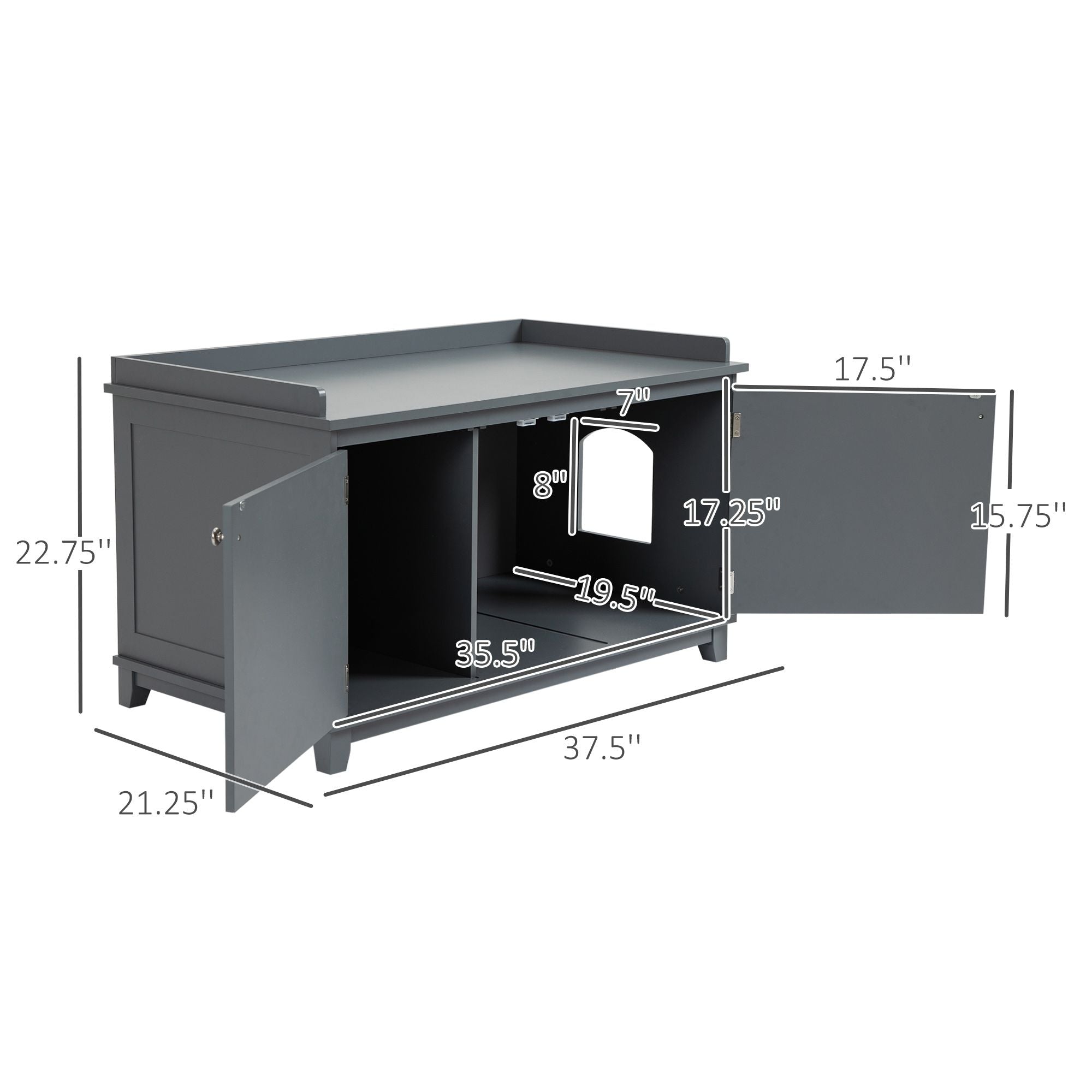Cat Litter Box Furniture with Large Hidden Storage