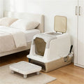 Stainless structured Enclosed Cat Litter Box with Odor Control