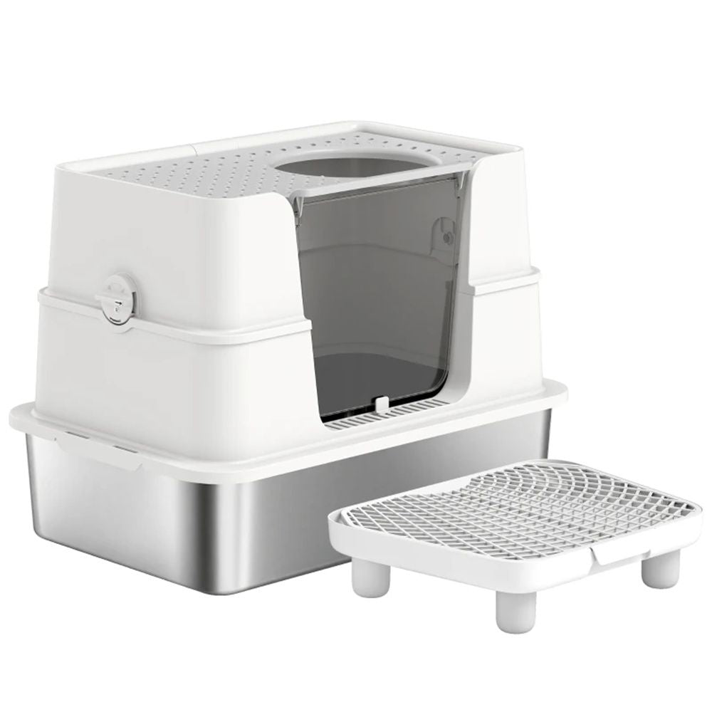 Cat litter box, stainless structured garbage bin, cat garbage bin