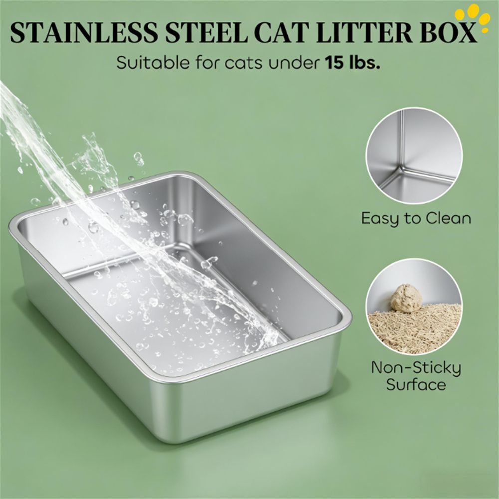Stainless structured Enclosed Cat Litter Box with Odor Control