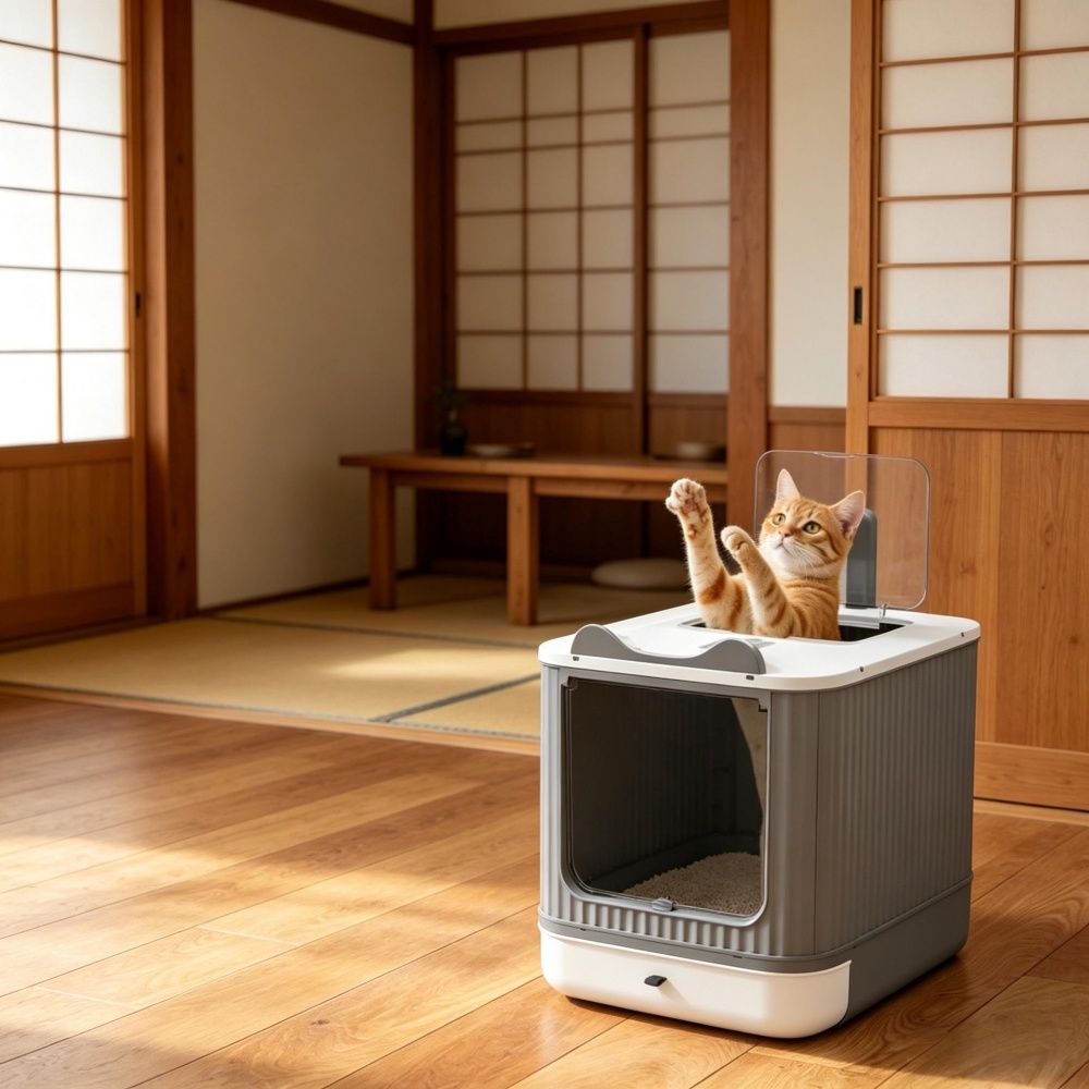 Cat Litter Box with Adjustable Front 17.5 Inches X 13.6 Inches X 15.9 Inches