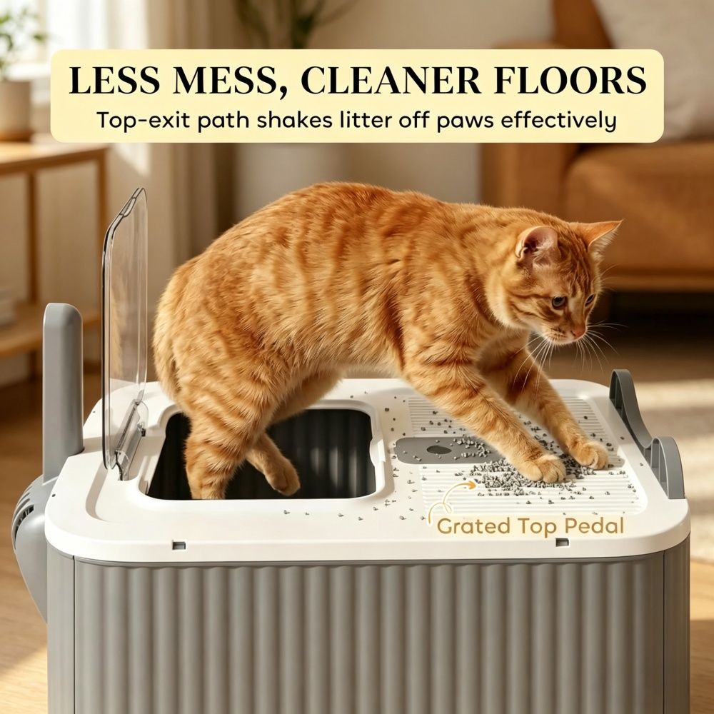 Cat Litter Box with Adjustable Front 17.5 Inches X 13.6 Inches X 15.9 Inches