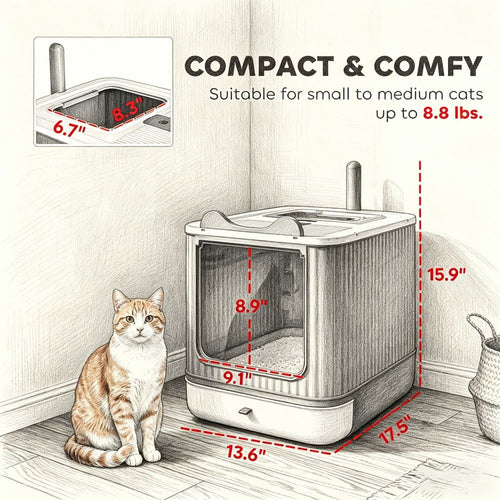 Adjustable Front Cat Litter Box with Top Exit – image 2