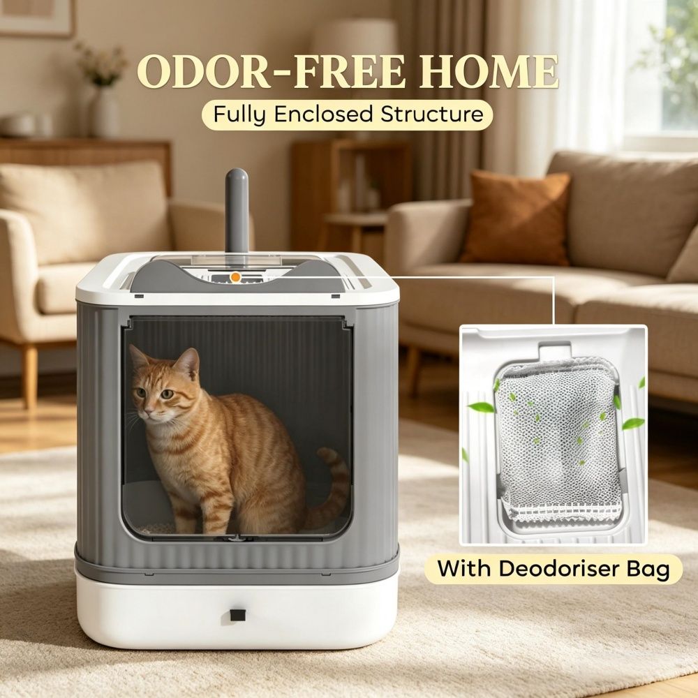 Cat Litter Box with Adjustable Front 17.5 Inches X 13.6 Inches X 15.9 Inches