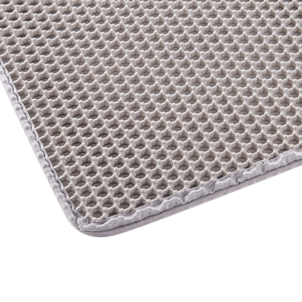 Cat Litter Mat, 24 x 15 in, Double-Layer Litter Box Mat, Non-Slip & Urine-Proof Litter-Trapping Mats for Indoor Cats, Honeycomb Design, Soft on Paws, Washable Large Kitty Mats for Floor