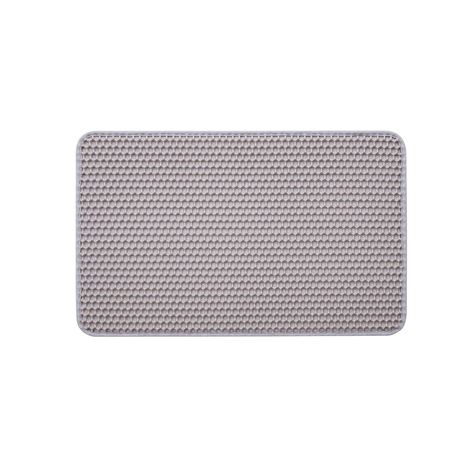 Cat Litter Mat, 24 x 15 in, Double-Layer Litter Box Mat, Non-Slip & Urine-Proof Litter-Trapping Mats for Indoor Cats, Honeycomb Design, Soft on Paws, Washable Large Kitty Mats for Floor