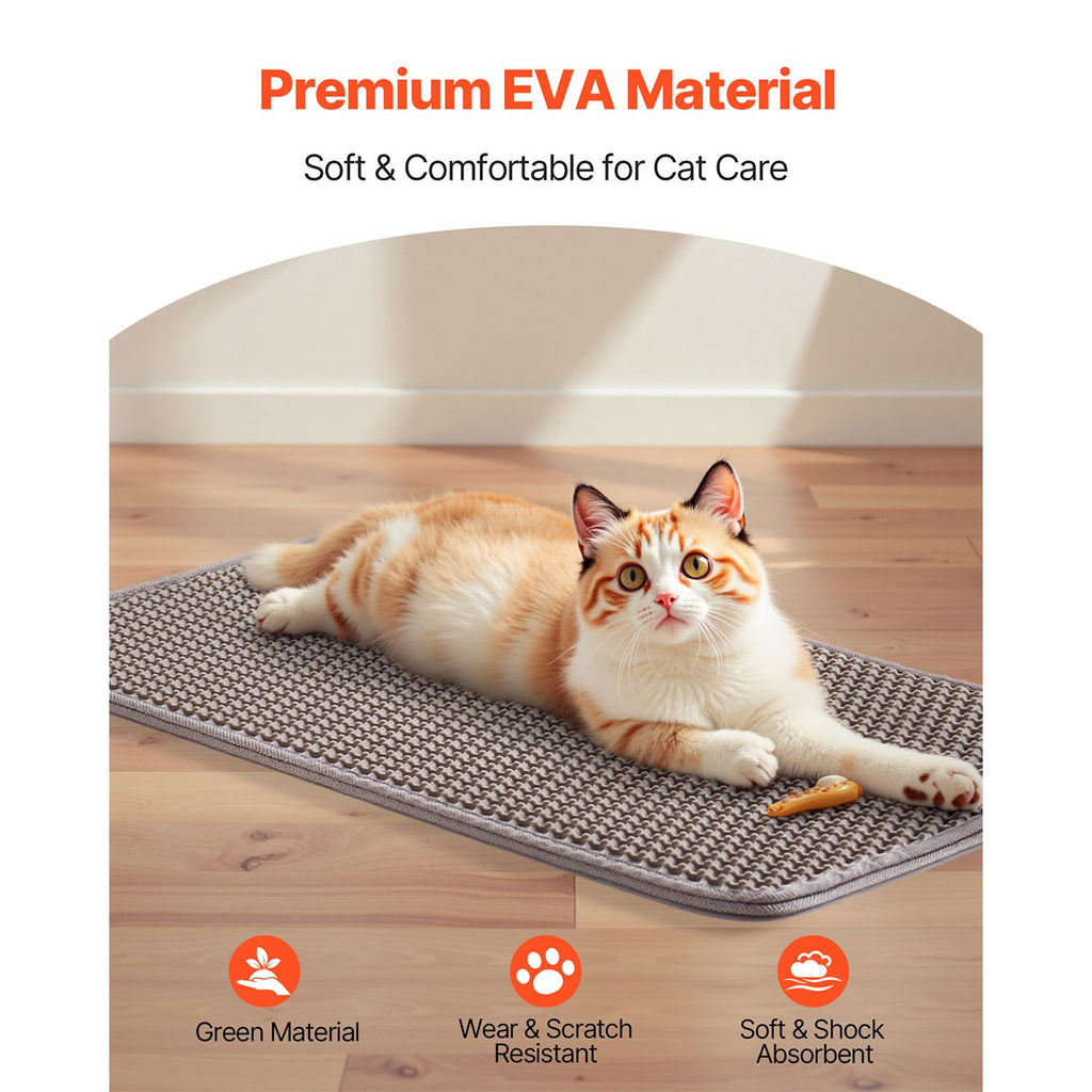 Cat Litter Mat, 24 x 15 in, Double-Layer Litter Box Mat, Non-Slip & Urine-Proof Litter-Trapping Mats for Indoor Cats, Honeycomb Design, Soft on Paws, Washable Large Kitty Mats for Floor