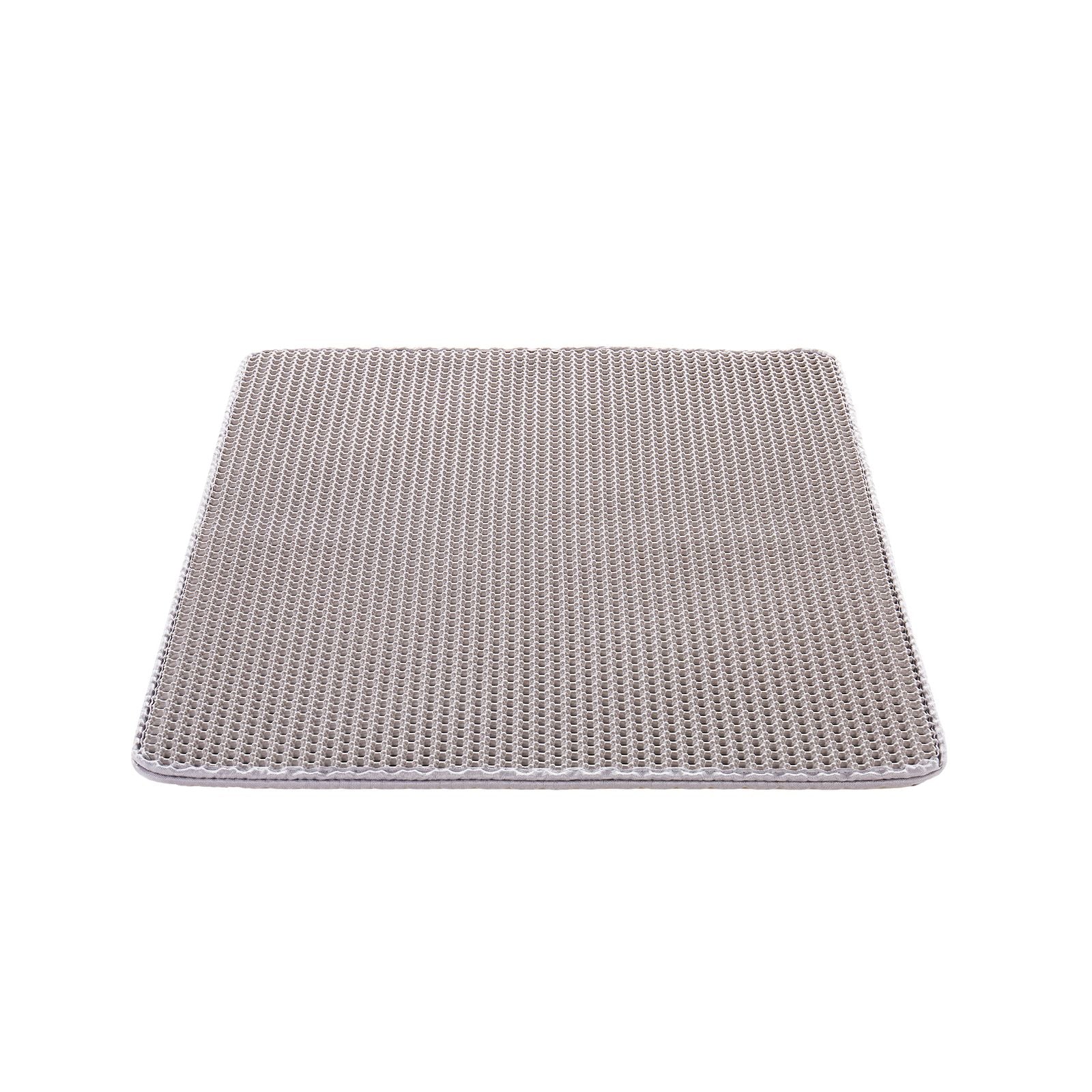 Cat Litter Mat, 30 x 24 in, Double-Layer Litter Box Mat, Non-Slip & Urine-Proof Litter-Trapping Mats for Indoor Cats, Honeycomb Design, Soft on Paws, Washable Large Kitty Mats for Floor
