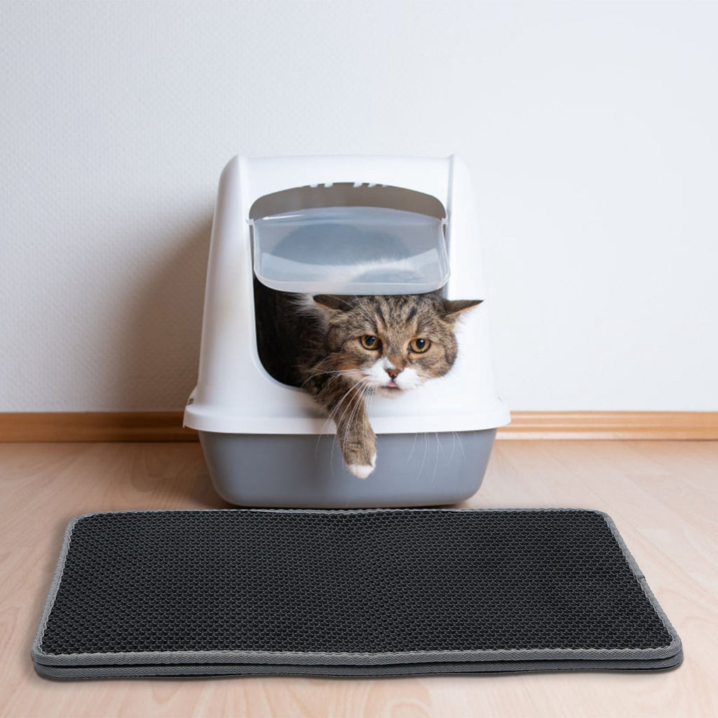 Honeycomb Cat Litter Mat – Traps Scatter, Urine-Proof, Paws Friendly