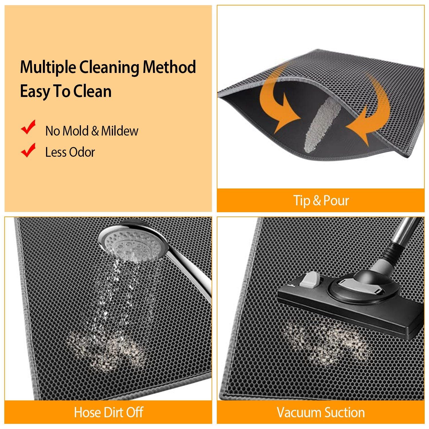 Honeycomb Cat Litter Mat – Traps Scatter, Urine-Proof, Paws Friendly