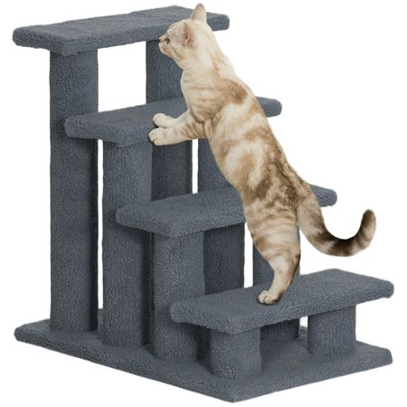 4-Step Cat Scratching Post with Plush Steps for Climbing and Scratching – image 1
