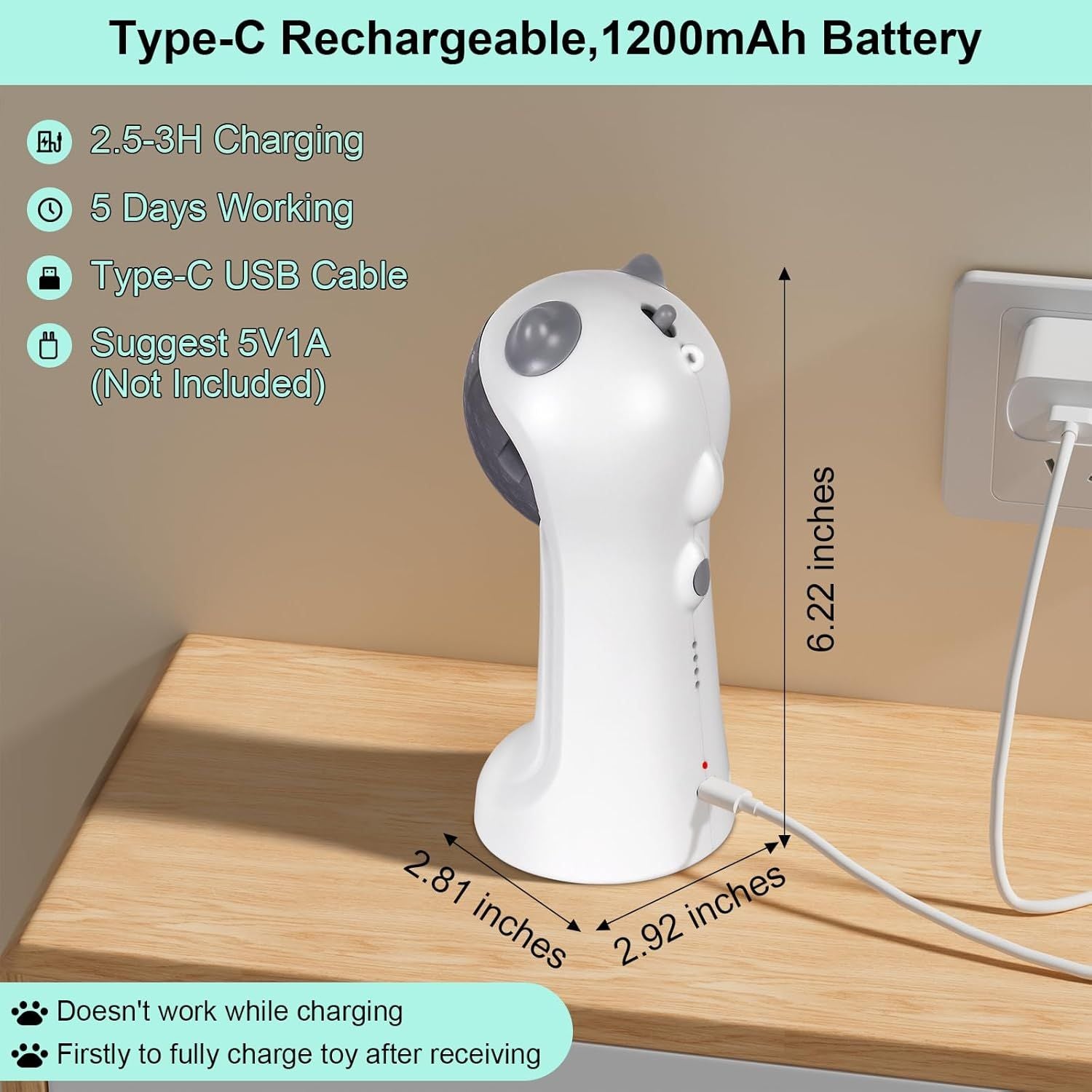Automatic Motion-Activated Cat Toy with 5 Patterns and 4 Speeds