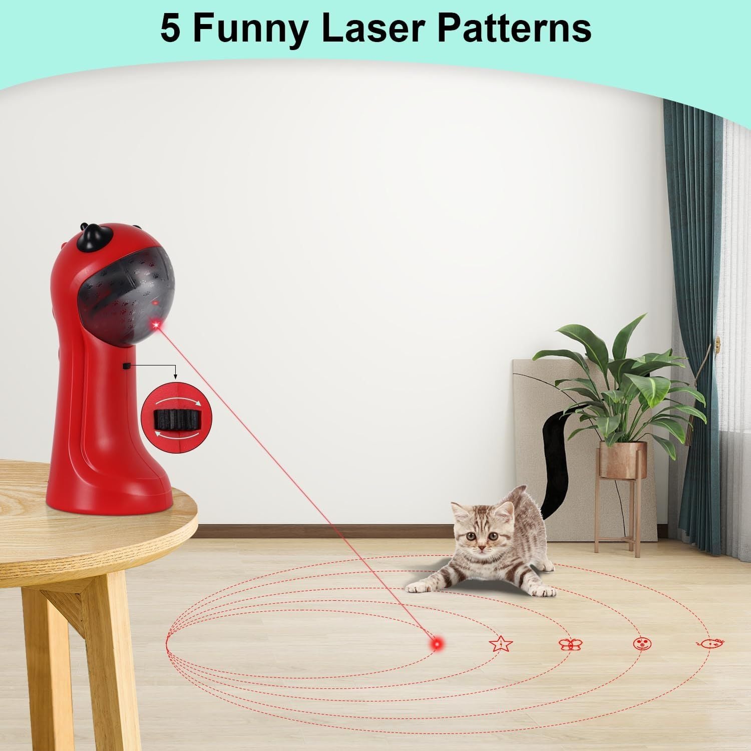 Automatic Motion-Activated Cat Toy with 5 Patterns and 4 Speeds