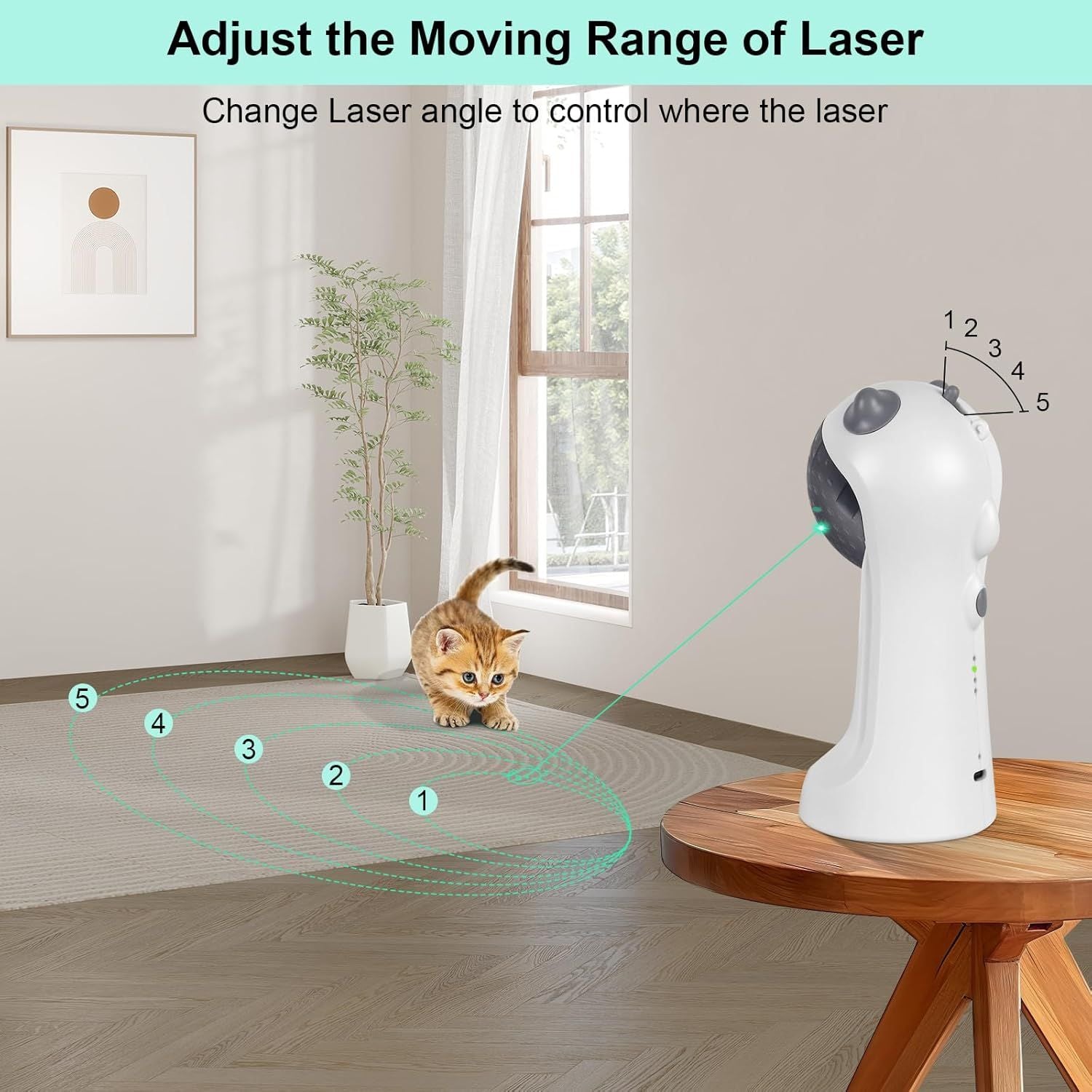 Automatic Motion-Activated Cat Toy with 5 Patterns and 4 Speeds