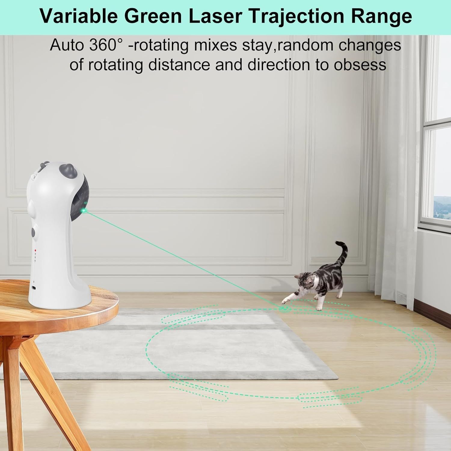 Automatic Motion-Activated Cat Toy with 5 Patterns and 4 Speeds
