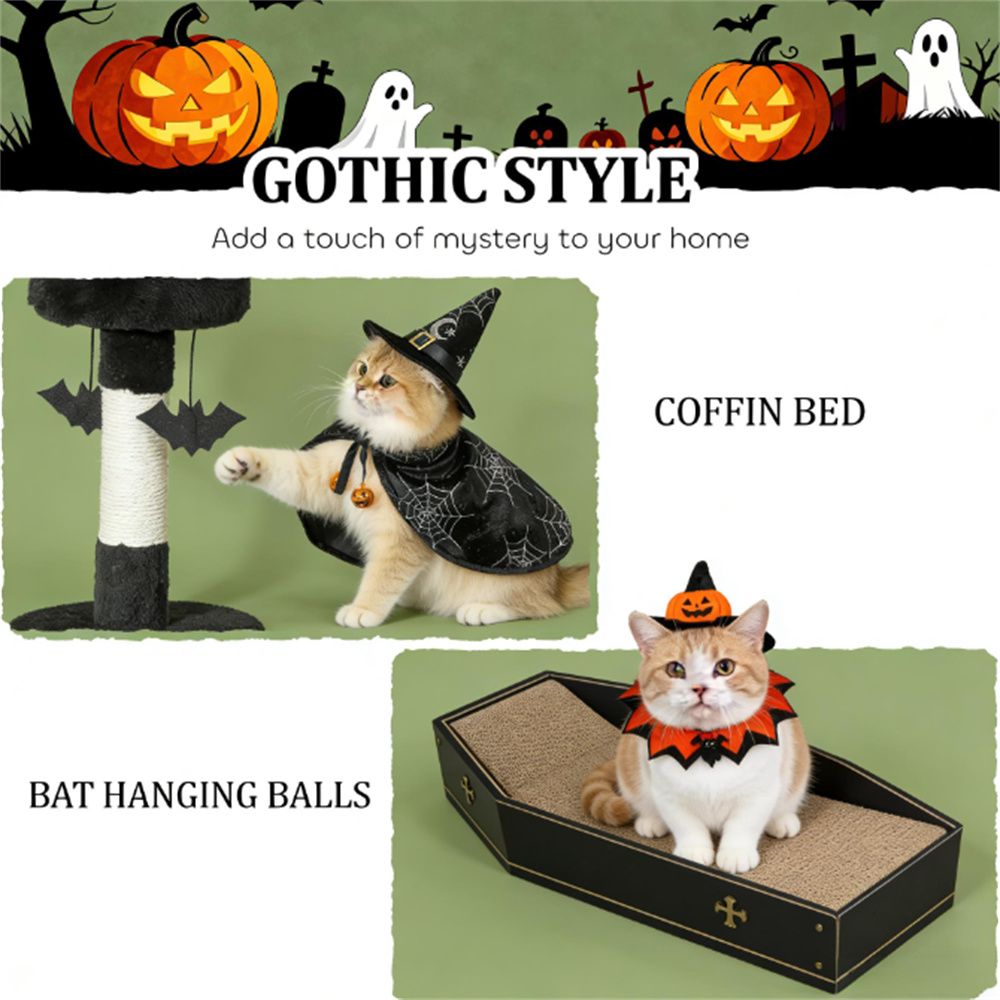 Gothic Castle Cat Tree – Tall 77.6" Multi-Level Climbing Tower