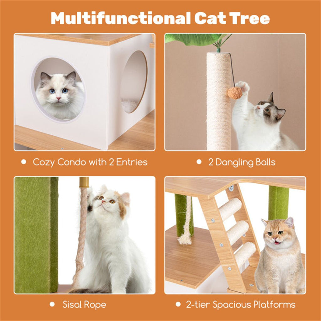 Cat Tree Cat Tower with Cabinet