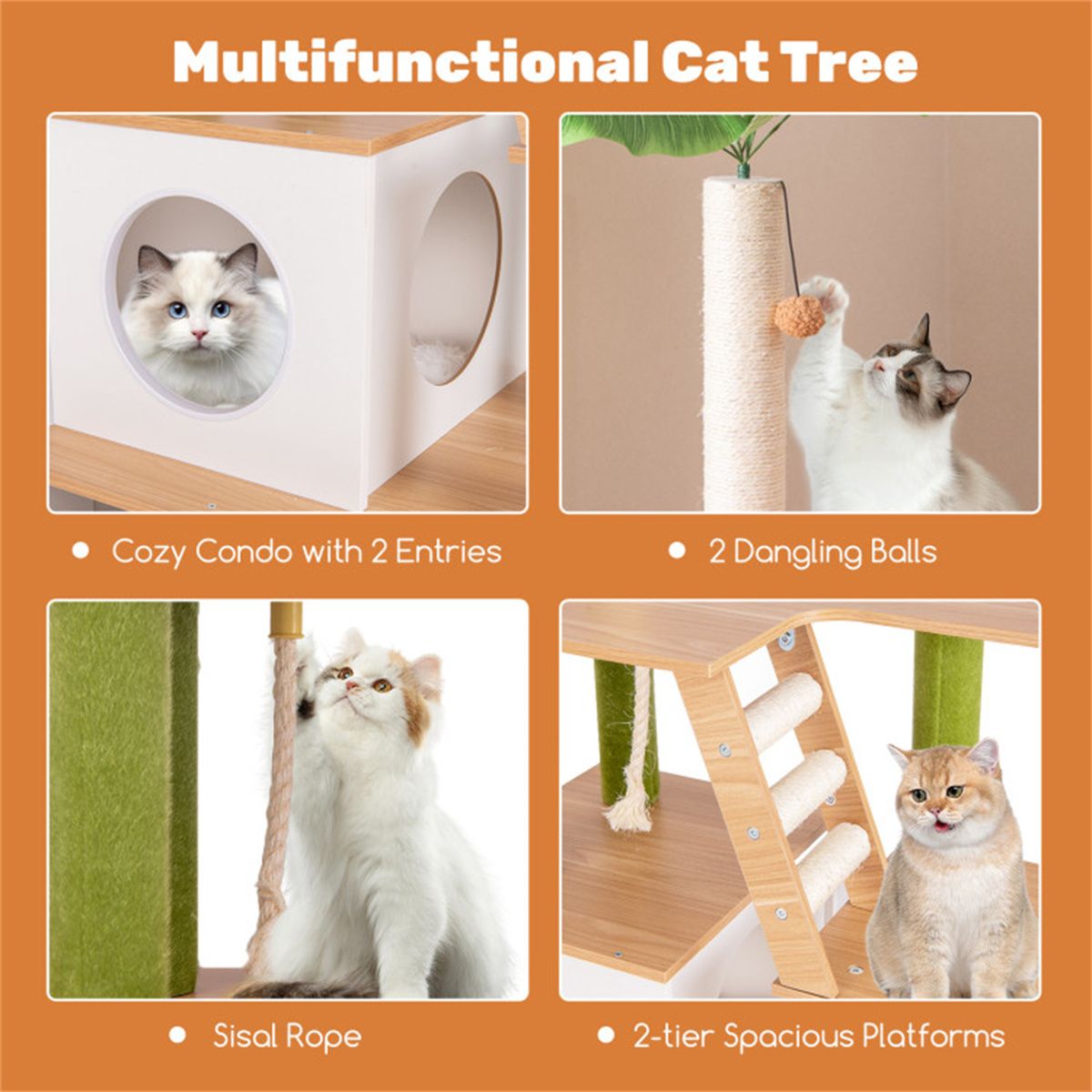 Cat Tree Cat Tower with Cabinet