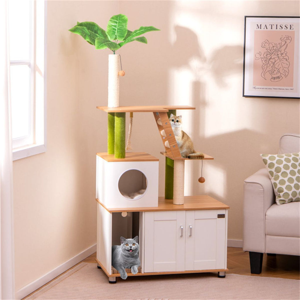 Cat Tree Cat Tower with Cabinet