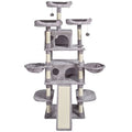 Cat Tree for Indoor Cats, 68.5" Cat Tower with 2 Cat Condos, Sisal Scratching Post, Hammocks, Top Perches, Jumping Platforms and Ramp, Cat Furniture Activity Center with Hang Balls, Light Grey