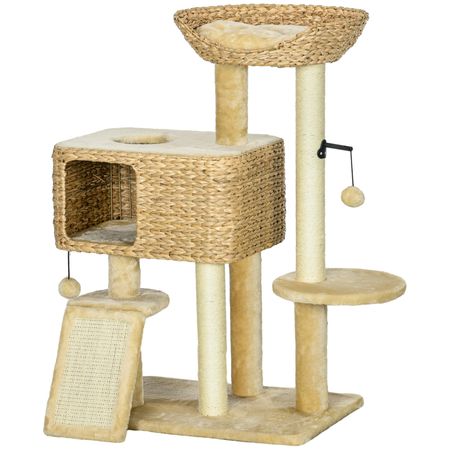 Multi-Level Cat Tower for Indoor Cats with Scratching Posts & Cozy Condo