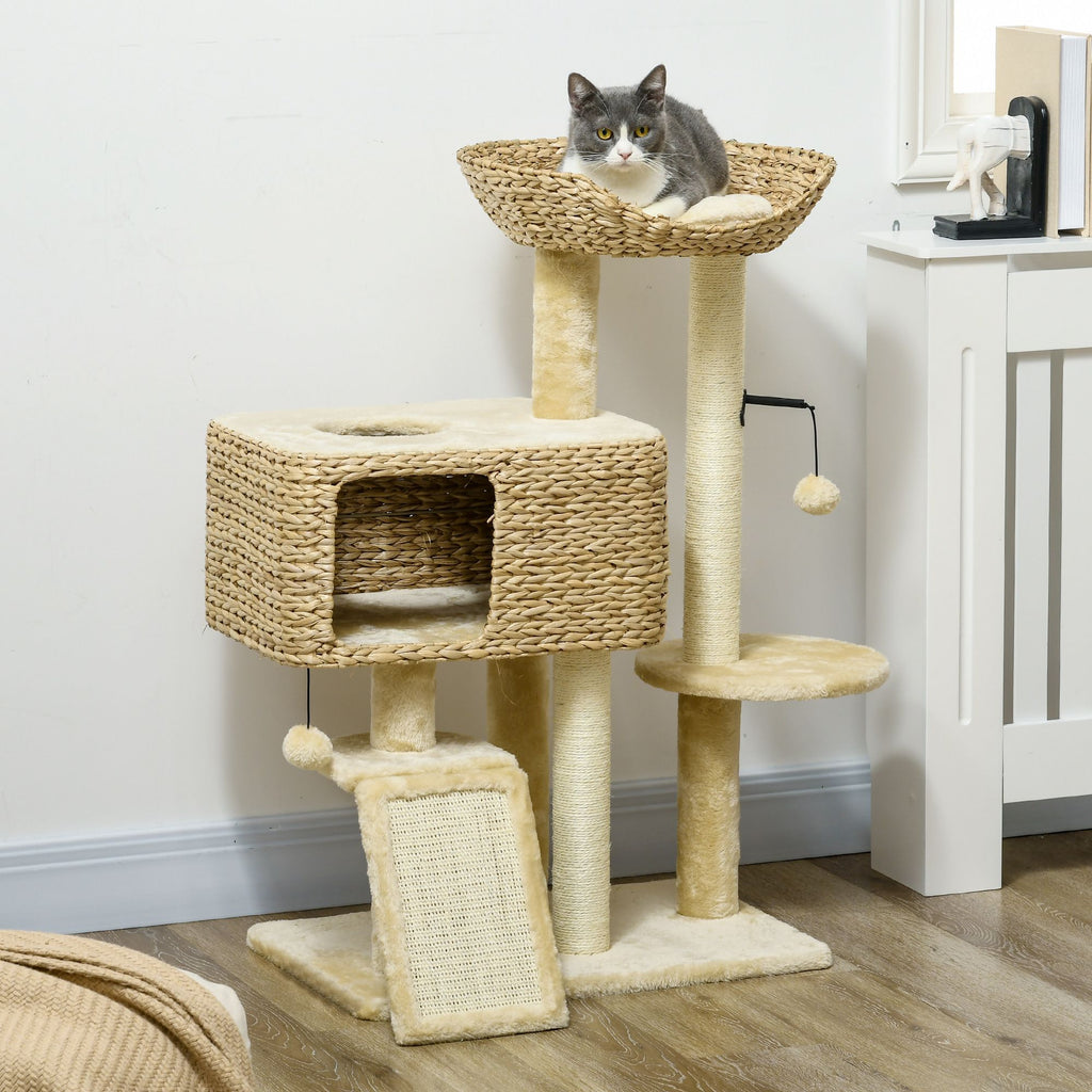 Multi-Level Cat Tower for Indoor Cats with Scratching Posts & Cozy Condo