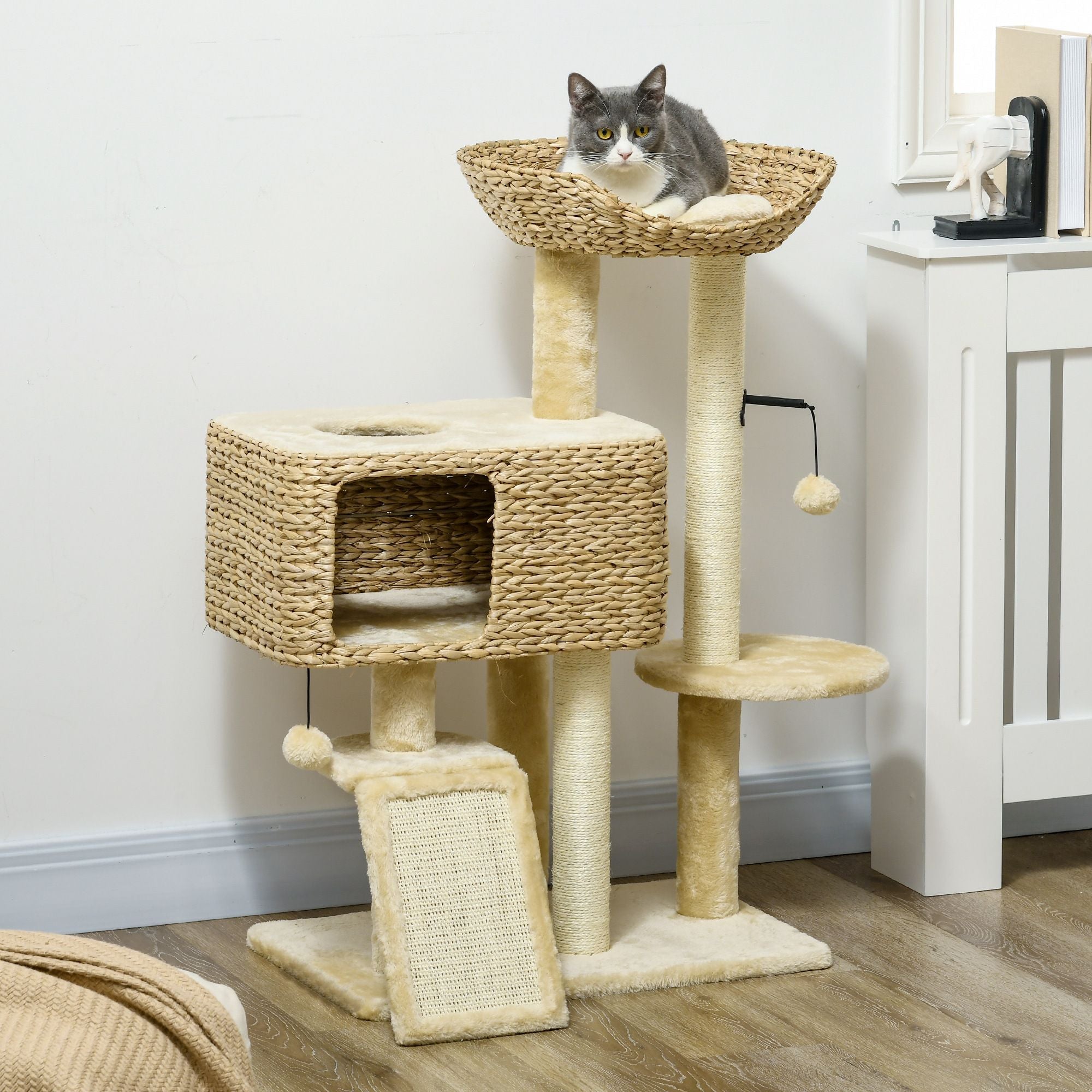 Multi-Level Cat Tower for Indoor Cats with Scratching Posts & Cozy Condo