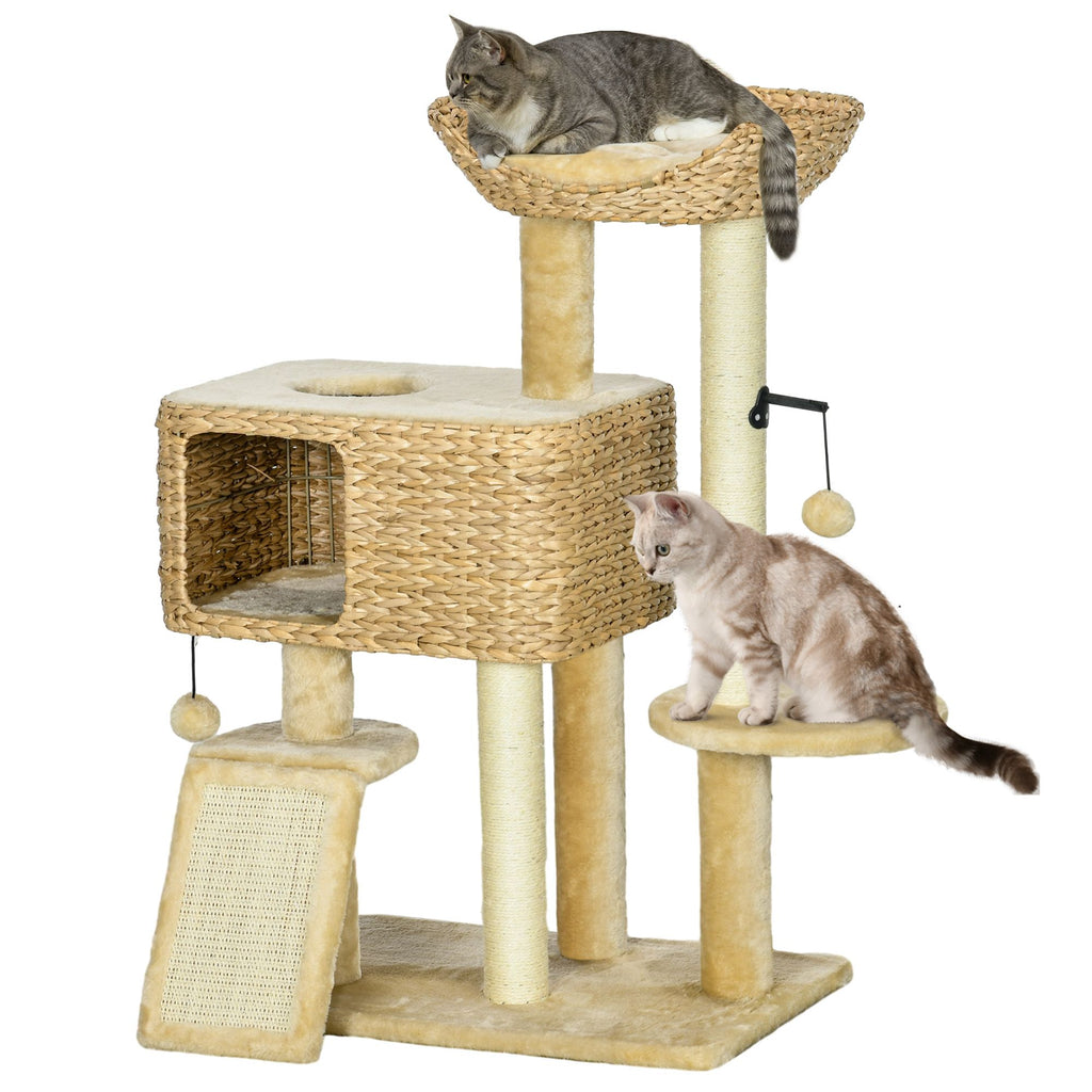 Multi-Level Cat Tower for Indoor Cats with Scratching Posts & Cozy Condo