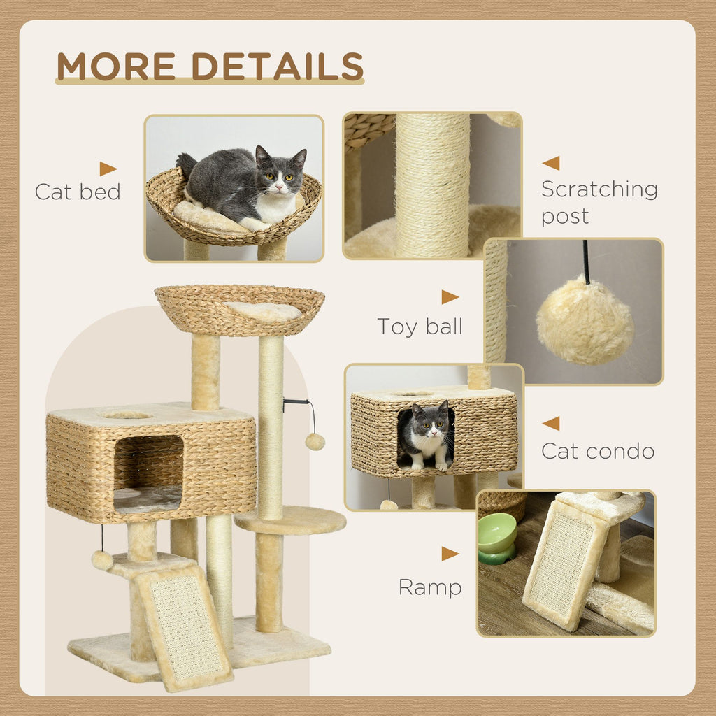 Multi-Level Cat Tower for Indoor Cats with Scratching Posts & Cozy Condo