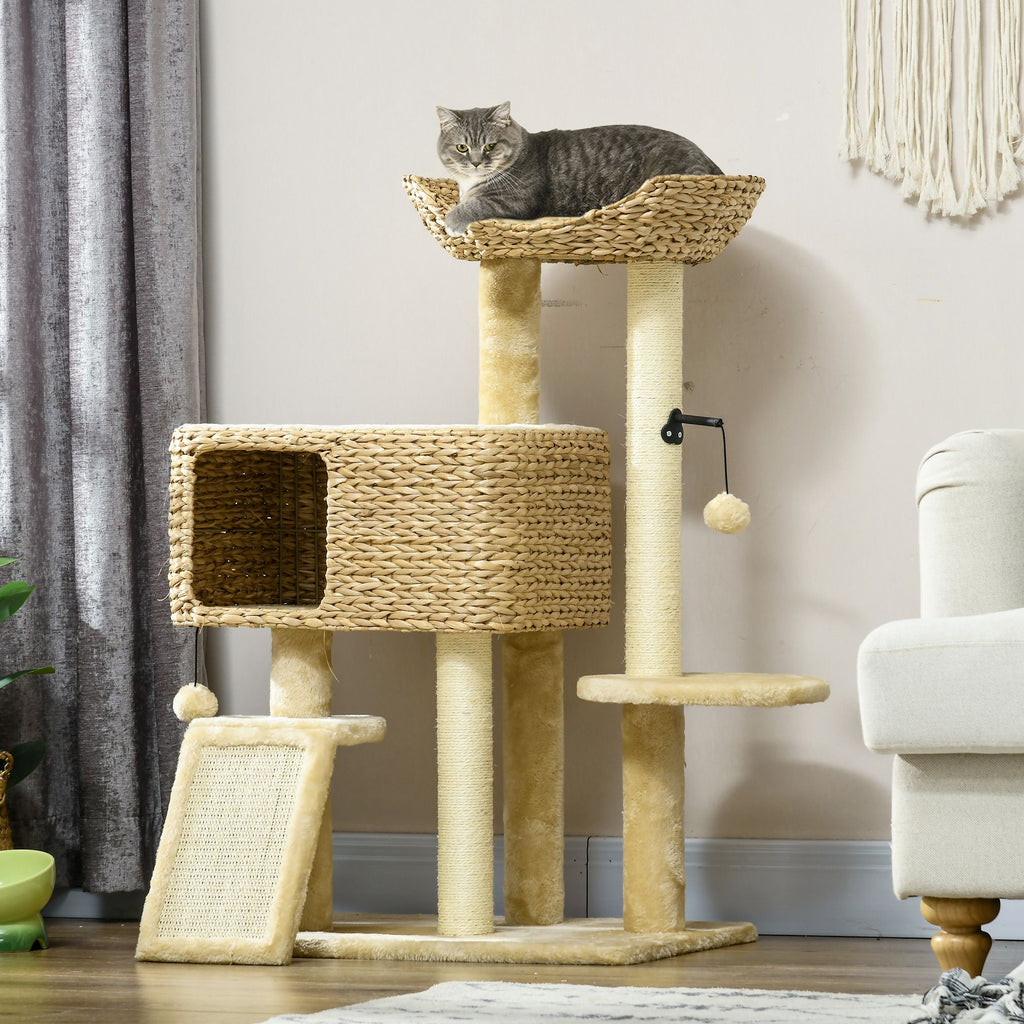 Multi-Level Cat Tower for Indoor Cats with Scratching Posts & Cozy Condo