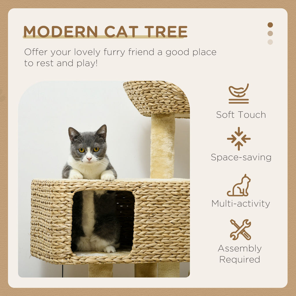 Multi-Level Cat Tower for Indoor Cats with Scratching Posts & Cozy Condo