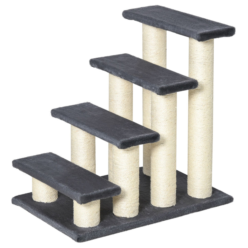 Stair-Shaped Cat Tree with Soft Plush Steps & Sisal Scratching Post