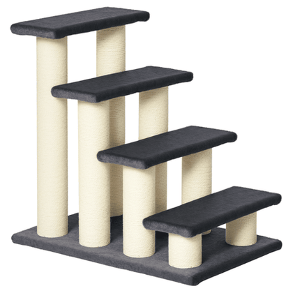 Stair-Shaped Cat Tree with Soft Plush Steps & Sisal Scratching Post