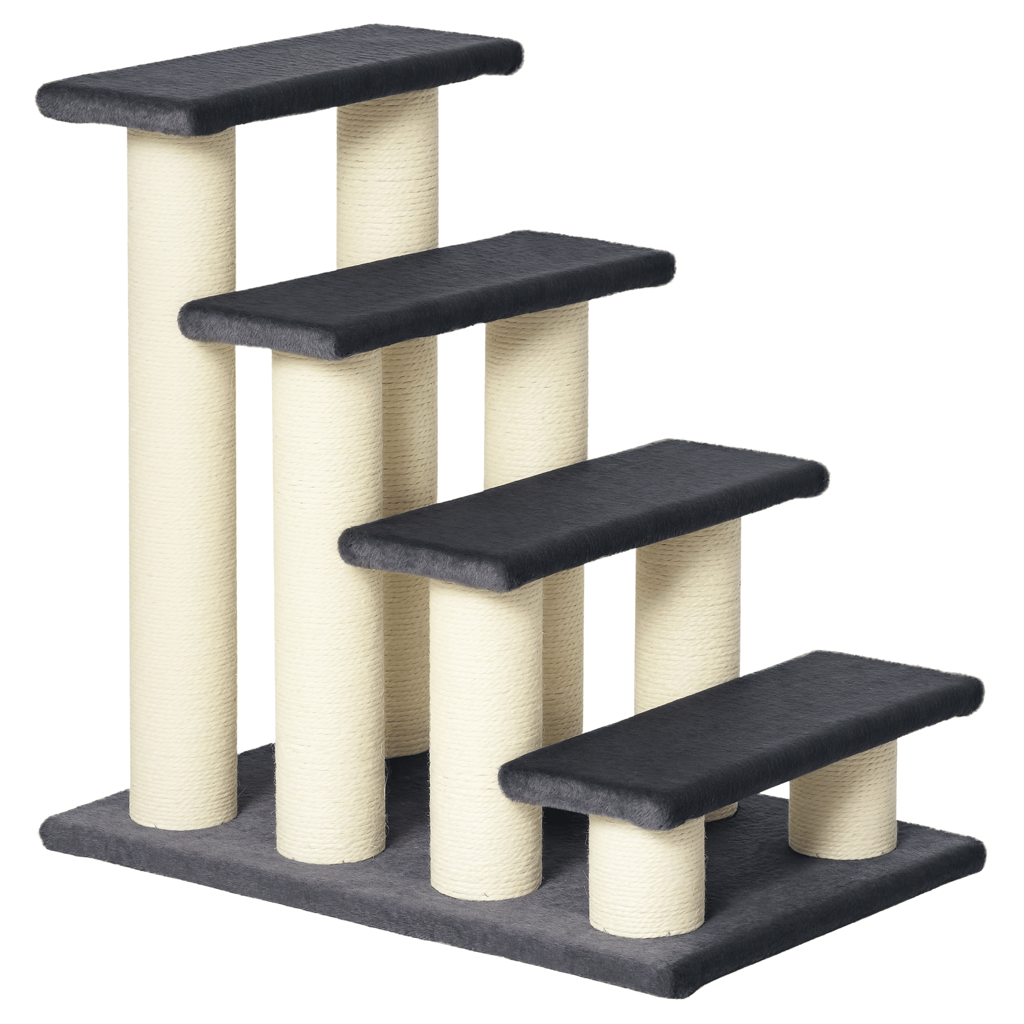 Stair-Shaped Cat Tree with Soft Plush Steps & Sisal Scratching Post