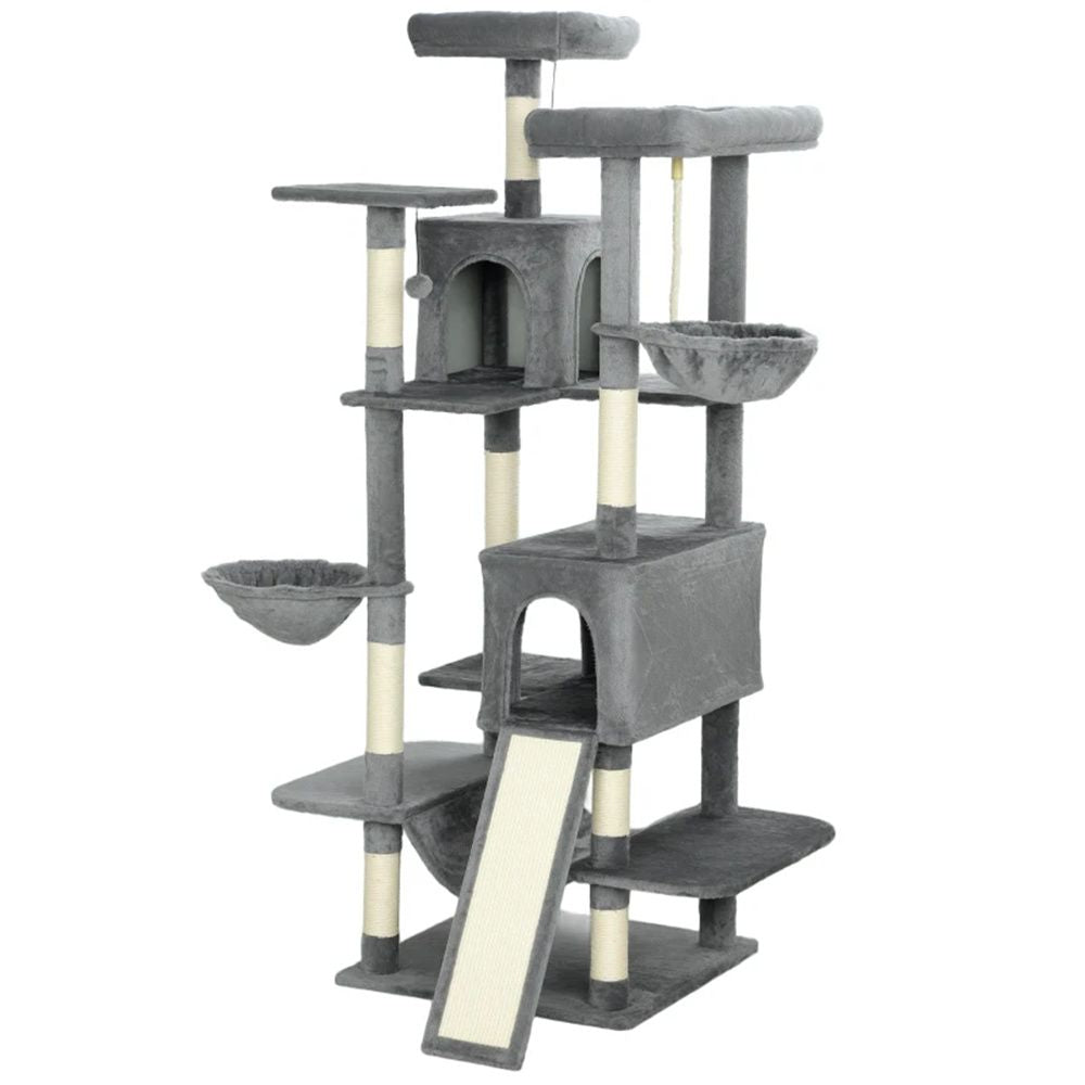68.5" Multi-Level Cat Tree with Condos, Sisal Posts & Anti-Tip Strap