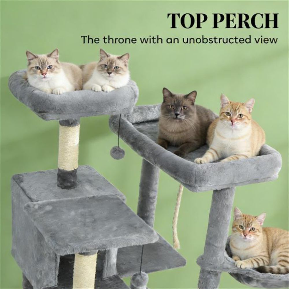 68.5" Multi-Level Cat Tree with Condos, Sisal Posts & Anti-Tip Strap