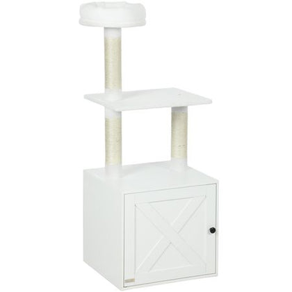 2-in-1 Cat Tree & Litter Box Enclosure: Save Space, Hide Mess