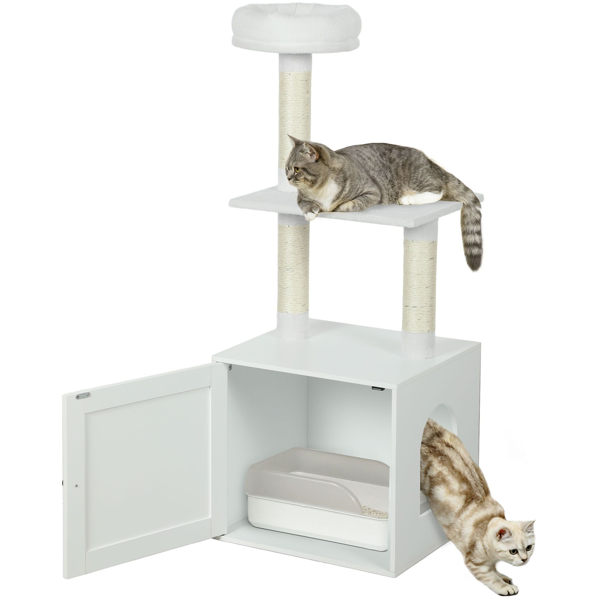 2-in-1 Cat Tree & Litter Box Enclosure: Save Space, Hide Mess