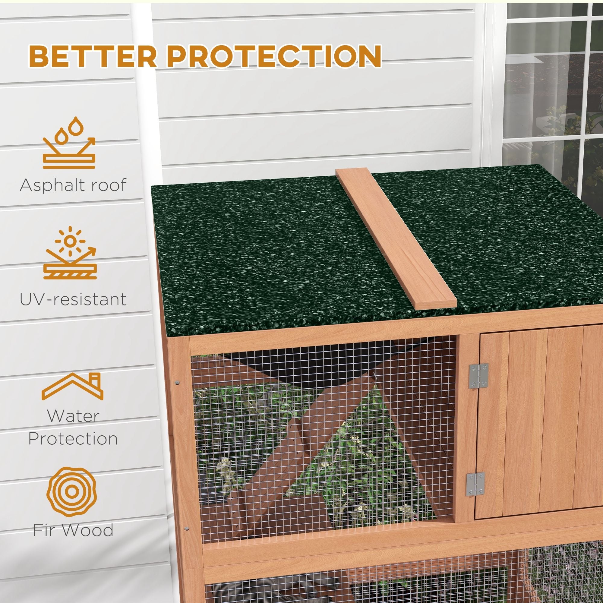 Outdoor Cat Enclosure on Wheels with Hammock and Ramps - Orange